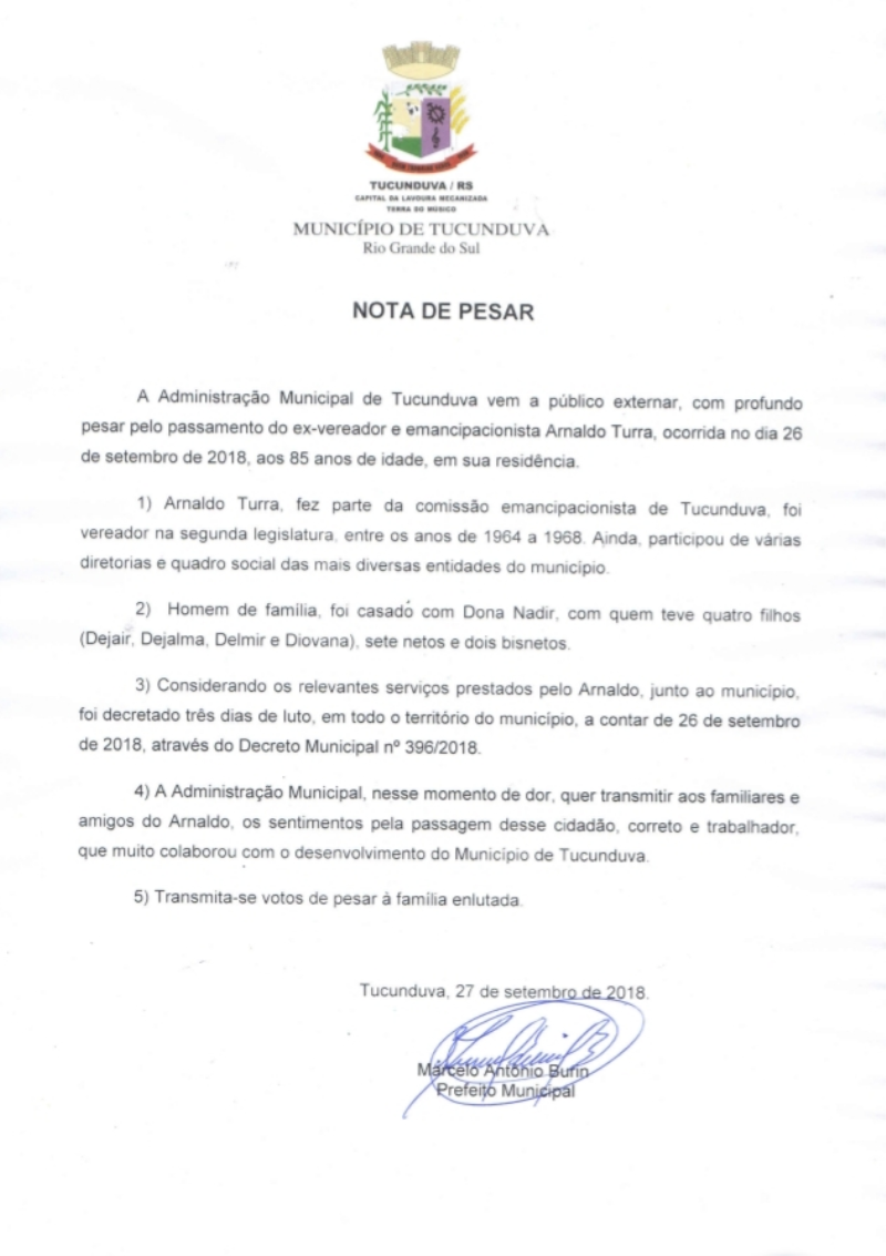 NOTA DE PESAR